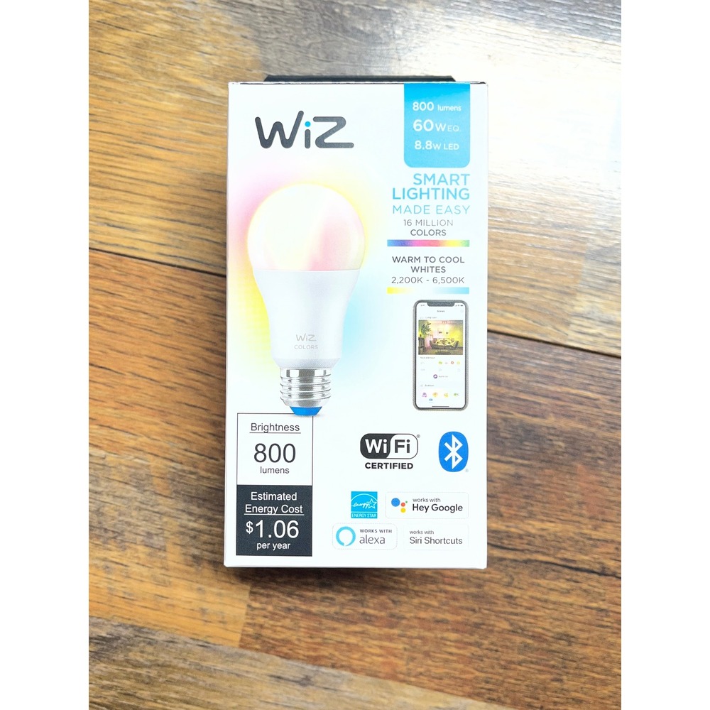 Wiz Smart LED A19 Light Bulb 60W EQ 800 Lumens WiFi Bluetooth Color Tunable
